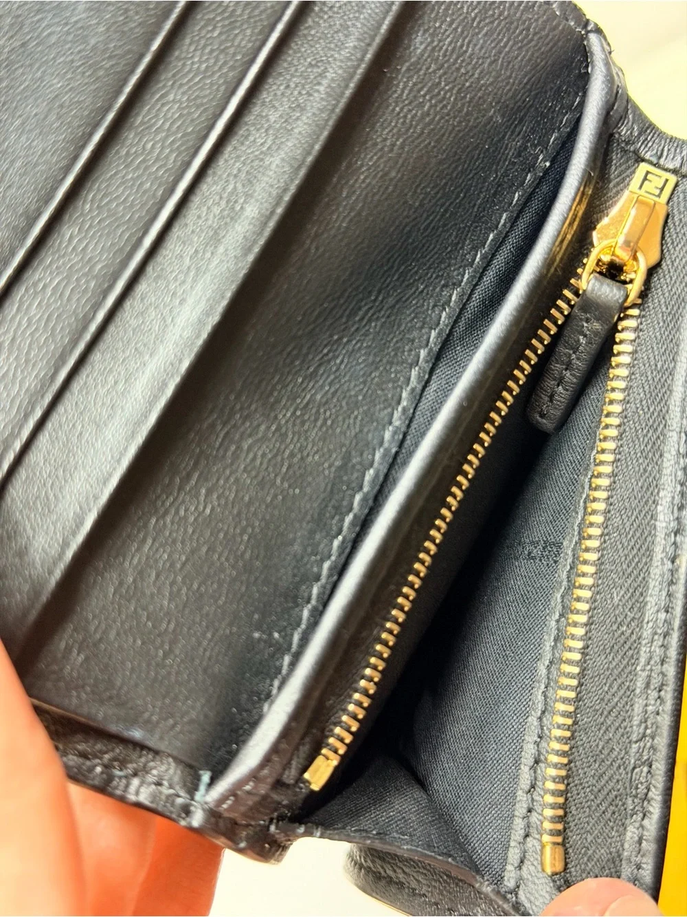 Discontinued Fendi Black & White FF Monogram Logo Leather Bifold Wallet Trendy
